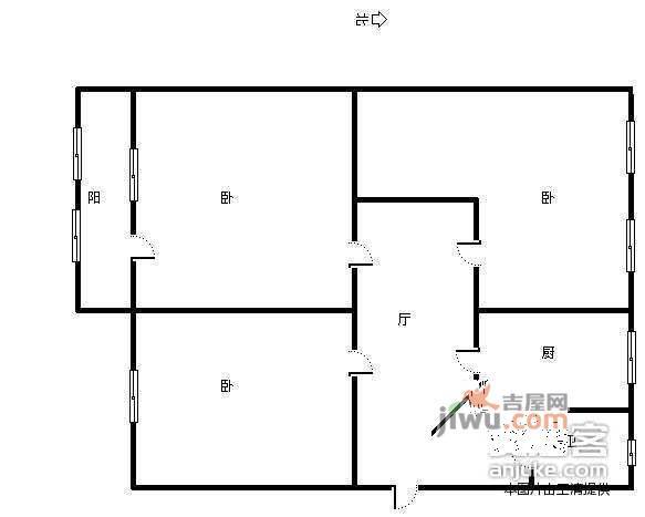 河北路小区3室1厅1卫85㎡户型图