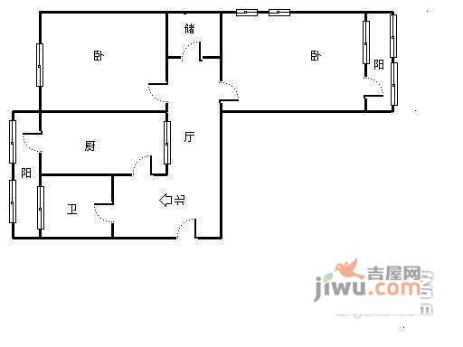 河北路小区2室1厅1卫户型图