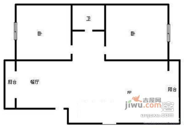 芳景明居2室2厅1卫125㎡户型图