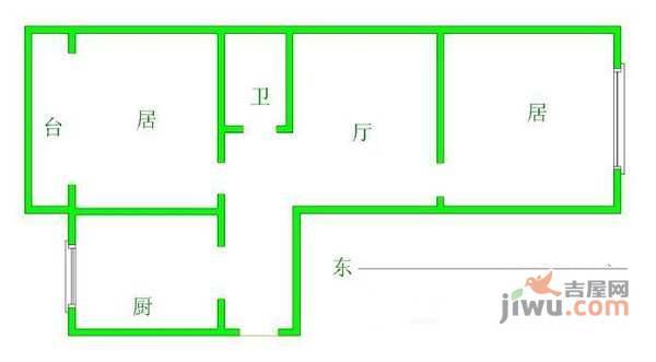 颂禹西里2室1厅1卫79㎡户型图