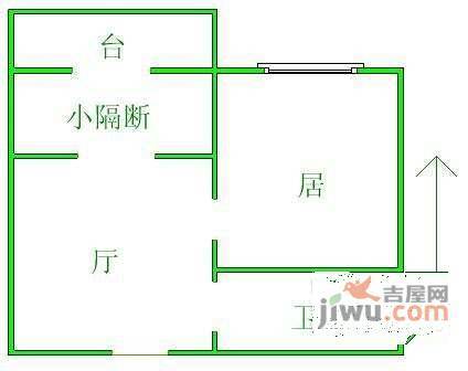 詹滨西里社区1室1厅1卫47㎡户型图