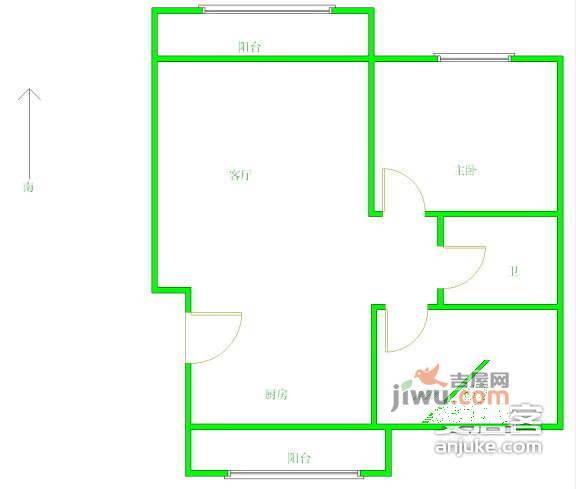 名都新园1室1厅1卫70㎡户型图