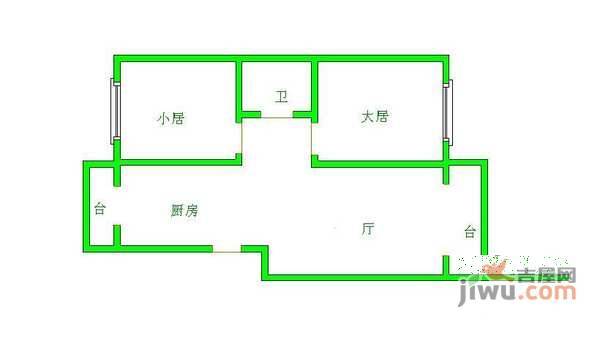 荣兴温泉公寓2室1厅1卫116㎡户型图