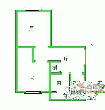 远翠东里2室1厅1卫户型图