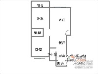 福安里2室2厅1卫90㎡户型图