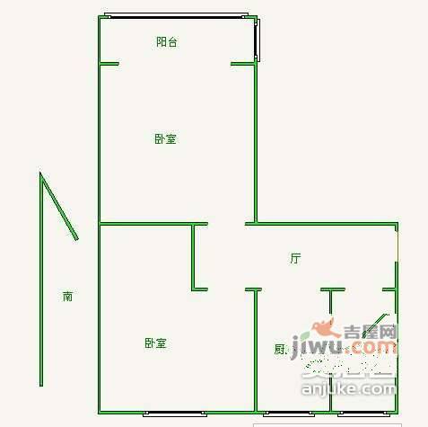 福安里2室1厅1卫73㎡户型图