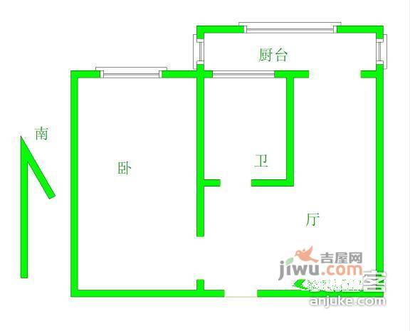 福安里1室1厅1卫户型图