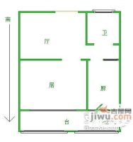 横江里1室1厅1卫50㎡户型图