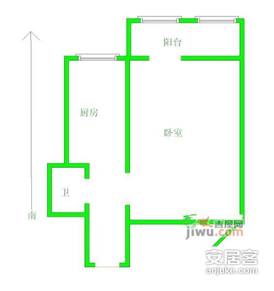 翠山楼1室1厅1卫户型图