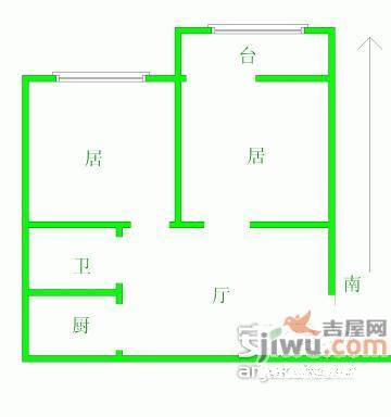 盈江西里小区2室1厅1卫69㎡户型图