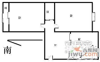 盈江西里小区2室1厅1卫69㎡户型图