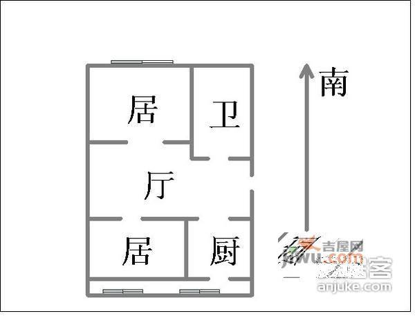 阳明里2室1厅1卫76㎡户型图