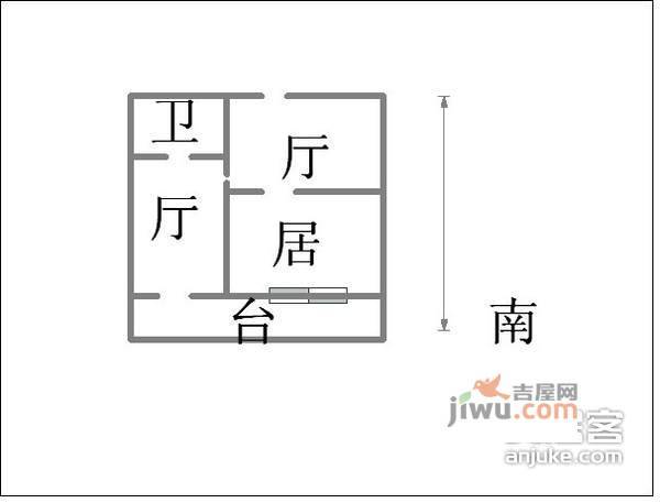 阳明里1室1厅1卫56㎡户型图