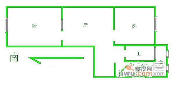阳明里2室1厅1卫76㎡户型图