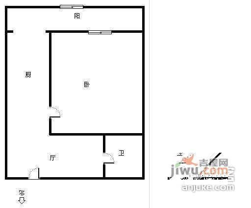 荣泰公寓小区1室1厅1卫70㎡户型图