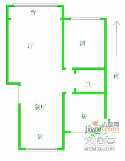 尚府云台花园2室1厅1卫户型图