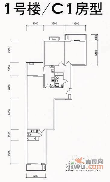 尚府云台花园3室2厅1卫户型图