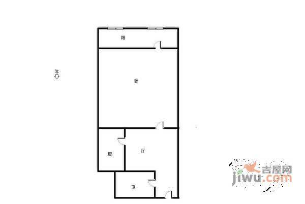 迎春里1室1厅1卫30㎡户型图