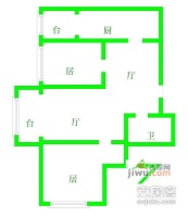 吉利花园2室2厅1卫122㎡户型图