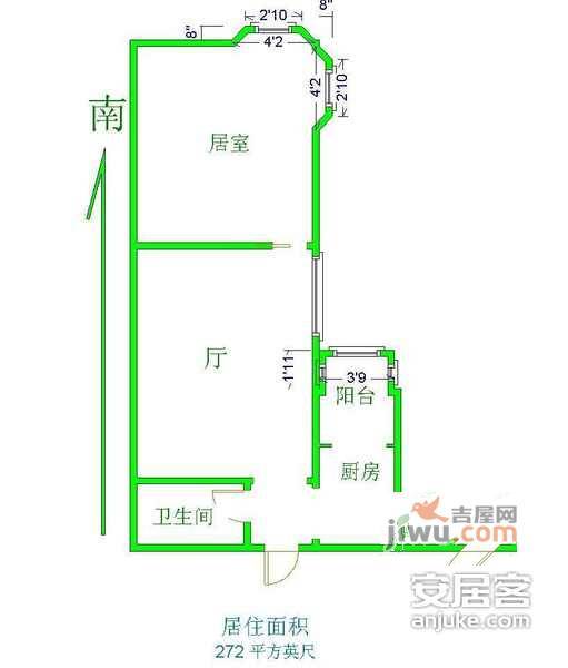 后现代城1室1厅1卫546㎡户型图