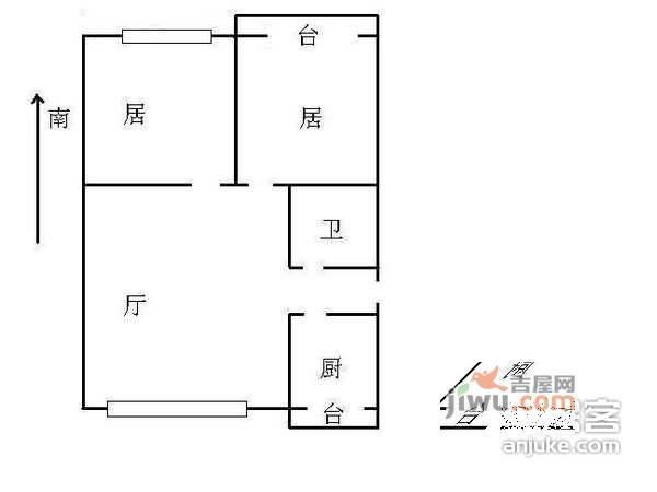 浩海小区2室1厅1卫93㎡户型图