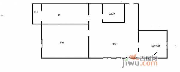 惠康家园1室1厅1卫52㎡户型图