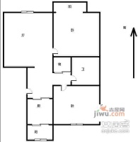 金厦新都静溪园2室1厅1卫88㎡户型图