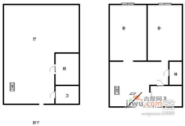 北斗花园2室1厅2卫132㎡户型图