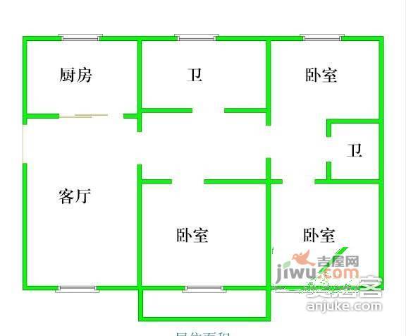 北斗花园3室2厅1卫户型图