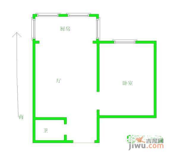 连富里1室1厅1卫46㎡户型图