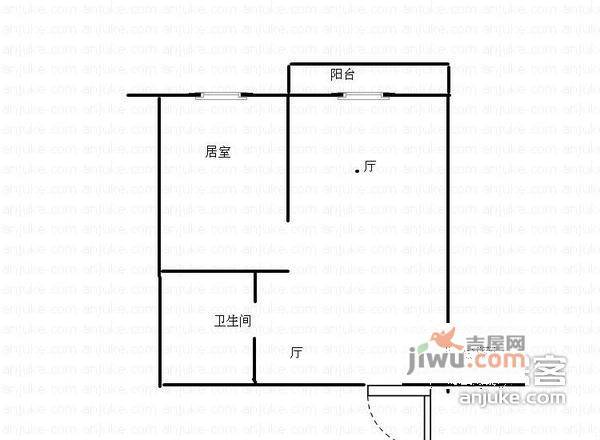 太阳城绿萱园1室2厅1卫83㎡户型图