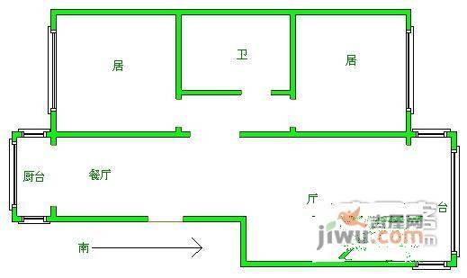 紫来花园3室1厅1卫154㎡户型图