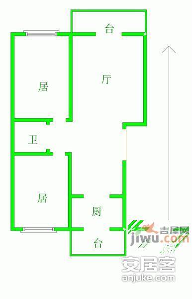 东方名居2室1厅1卫115㎡户型图