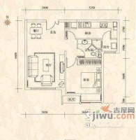 富力城天康园1室2厅1卫75㎡户型图