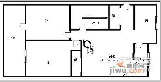 金禧园3室1厅1卫102㎡户型图