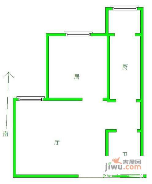 好美嘉园1室1厅1卫60㎡户型图