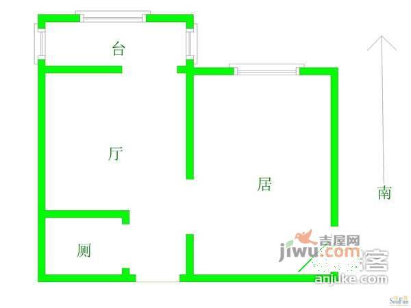 刘园新苑1室1厅1卫户型图