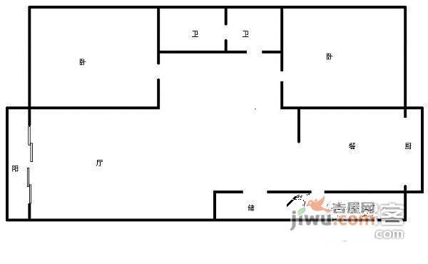 千禧园3室2厅1卫130㎡户型图