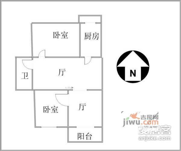 风荷新园2室2厅2卫111㎡户型图