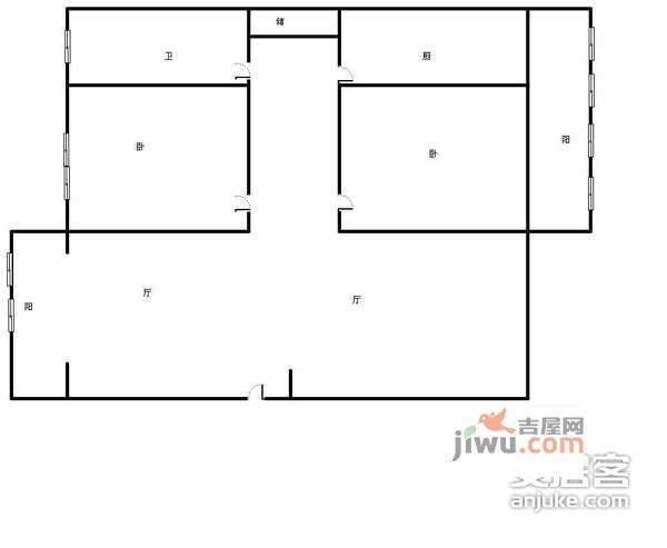 长寿公寓2室2厅1卫139㎡户型图