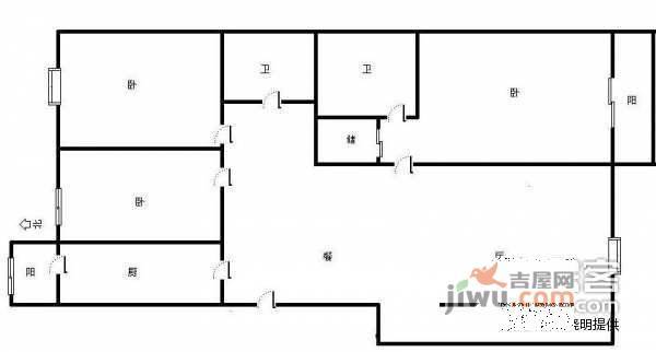 新文化花园新雅居3室2厅1卫户型图