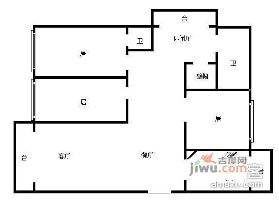 新文化花园新雅居3室2厅2卫167㎡户型图