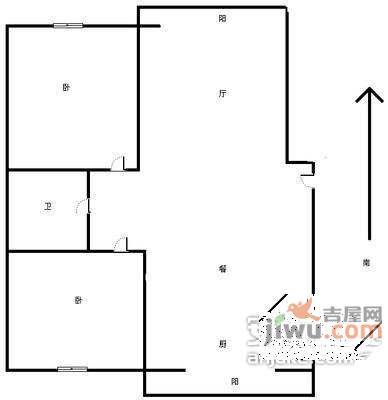 凌奥花园2室1厅1卫150㎡户型图