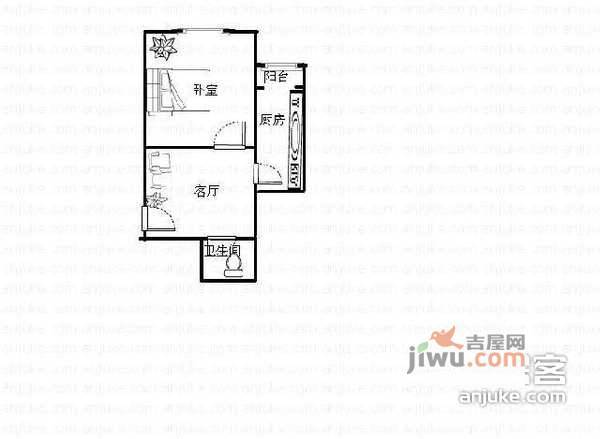 河怡花园1室1厅1卫户型图