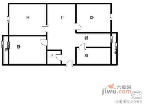 中盛里3室1厅1卫136㎡户型图