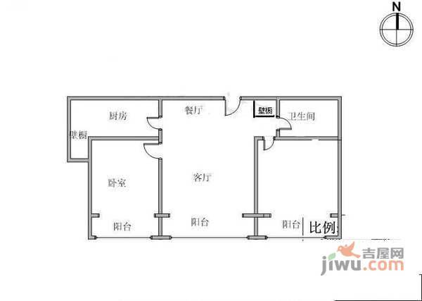 富力城天霖园2室2厅2卫133㎡户型图