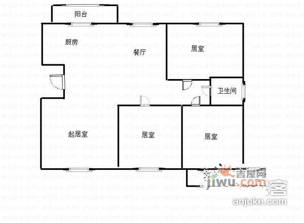 富力城天霖园3室2厅1卫162㎡户型图