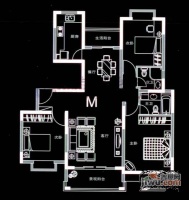 华明家园3室2厅2卫126㎡户型图