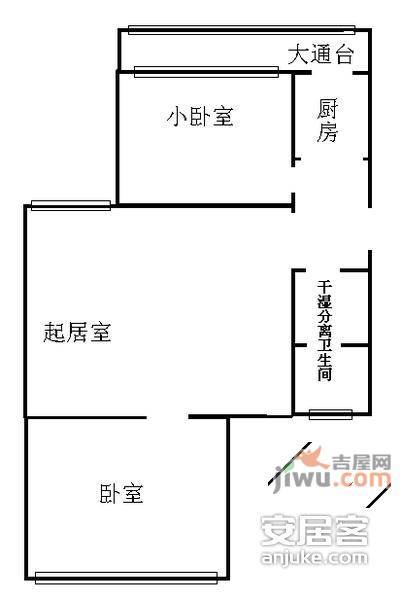 靖泰公寓2室1厅1卫87㎡户型图