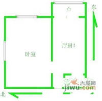 微山里1室1厅1卫42㎡户型图